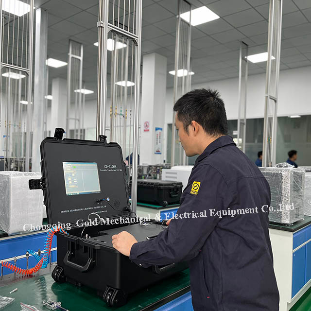 Analizador DGA de aceite de transformador portátil GD-3100E para análisis de gas disuelto de aceite transformador en el sitio